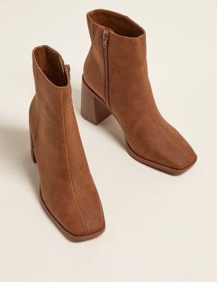 marks and spencer tan ankle boots