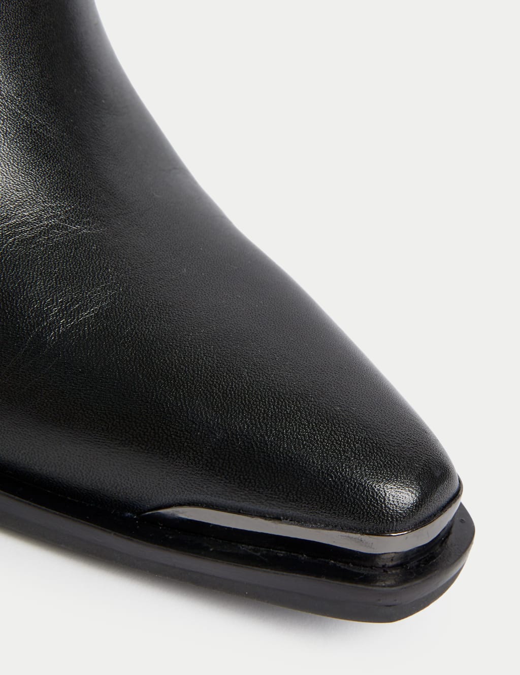 Leather Cow Boy Block Heel Pointed Boots image 3