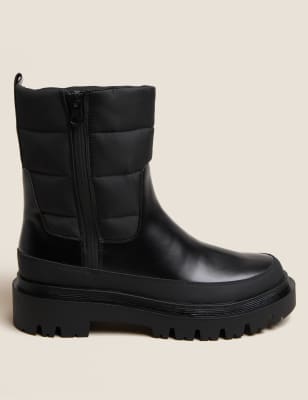 Water Repellent Flat Ankle Boots