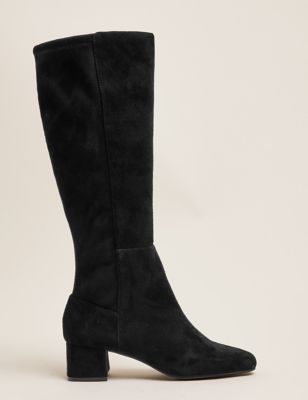 m&s black suede boots
