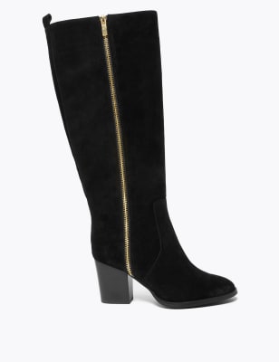 marks and spencer black suede boots