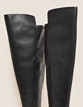 Wide Fit Leather Flat Over The Knee Boots
