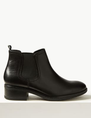 m&s black leather chelsea boots