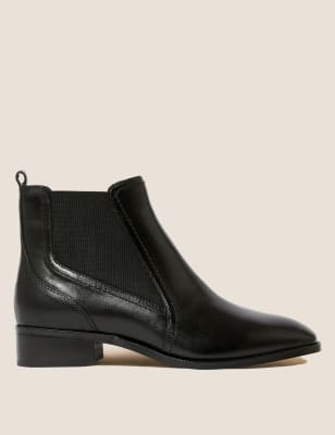 

Womens M&S Collection Wide Fit Leather Chelsea Ankle Boots - Black, Black