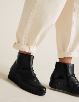 wide fit wedge ankle boots