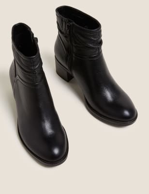 wide fit leather ankle boots