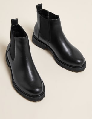 bekymre tre folder Wide Fit Leather Chelsea Ankle Boots | M&S Collection | M&S