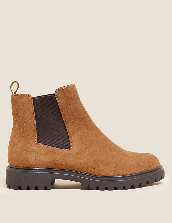 Wide Fit Suede Chelsea Ankle Boots