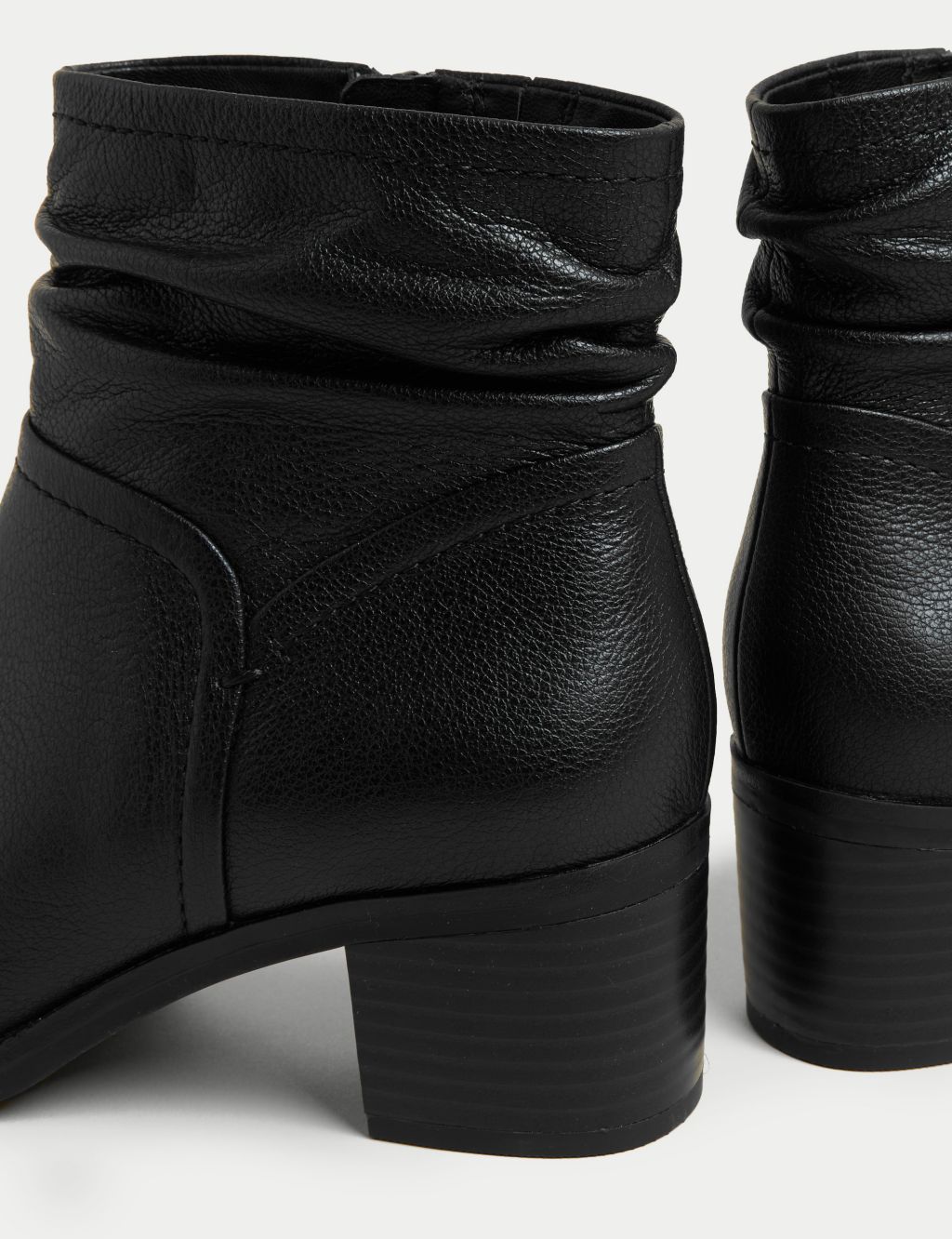 Wide Fit Leather Block Heel Ankle Boots image 2