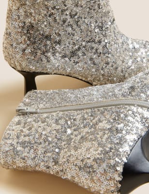 Silver glitter kitten clearance heels