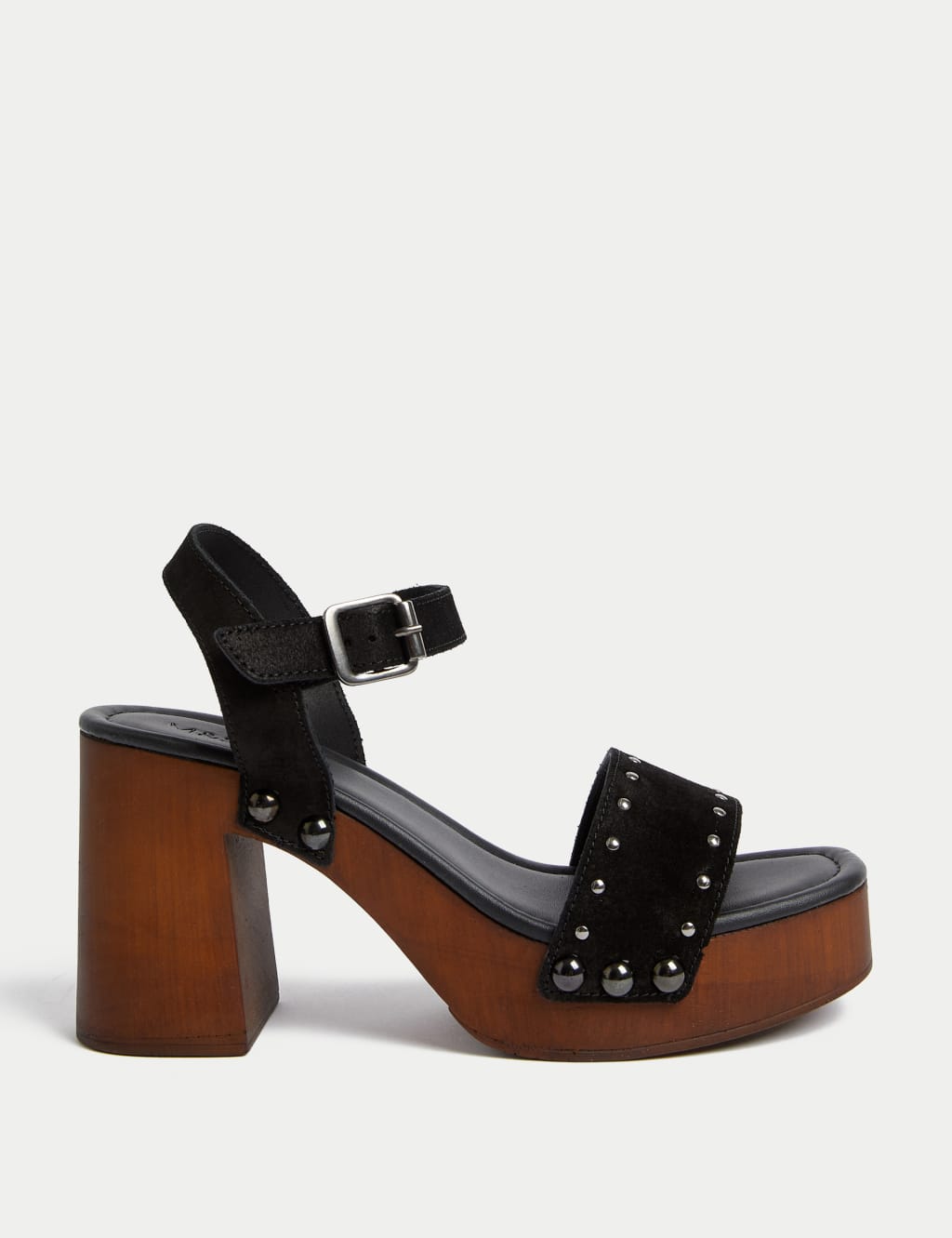 Suede Studded Platform Clogs