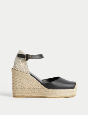 Closed Toe Ankle Strap Wedge Espadrilles - CY