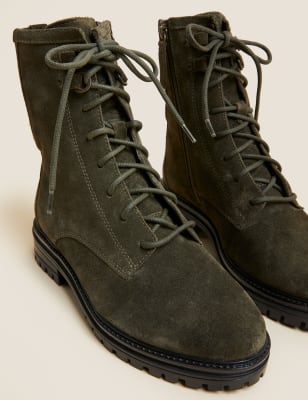 Suede lace up store ankle boots