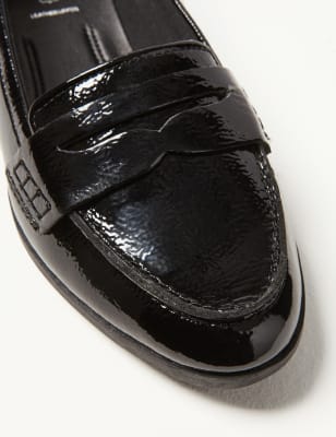 wide fit patent loafers