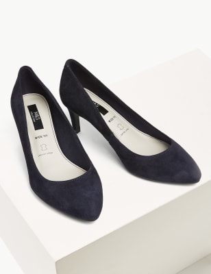 Wide Fit Suede Stiletto Heel Court Shoes