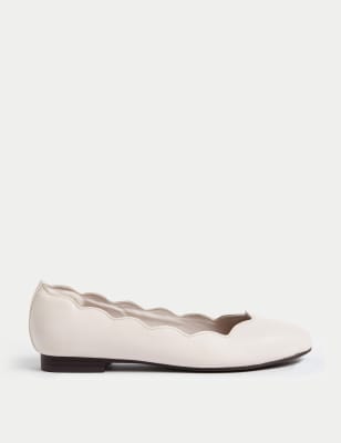 Wide Fit Leather Ballet Pumps