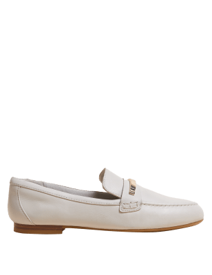 

Womens M&S Collection Wide Fit Leather Trim Loafers - Ivory, Ivory