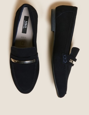 

M&S Collection Mocasines de ante de ancho especial con ribeteWomens - Navy, Navy