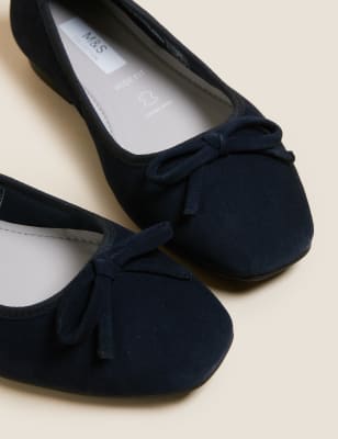 Navy ballet pumps wide hot sale fit