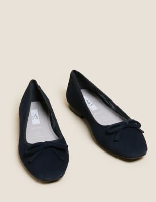 Wide fit navy cheap ballet pumps