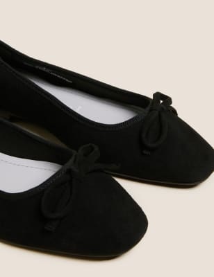 Wide Fit Suede Stain Resistant Ballet Pumps