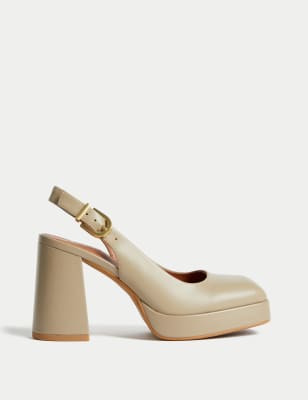 Beige sale pumps platform