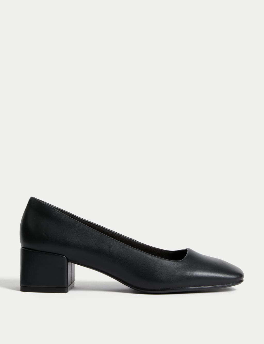 Slip On Block Heel Court Shoes image 1