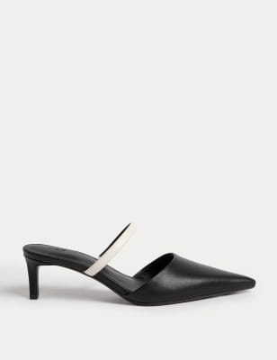 Slip On Kitten Heel Mules - ES