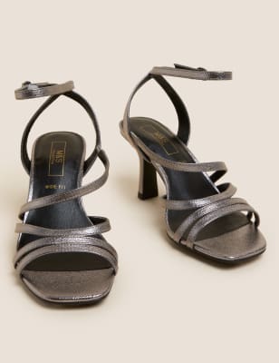 Wide fit mid online heel sandals