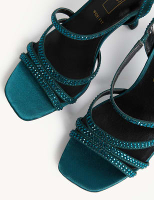 

M&S Collection Sandalias con tira al tobillo con tacón de aguja de ancho especialWomens - Bottle Green, Bottle Green