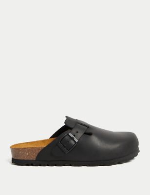 

Womens M&S Collection Leather Flat Clogs - Black, Black