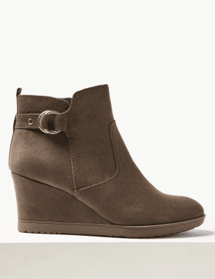 wide fit wedge ankle boots uk