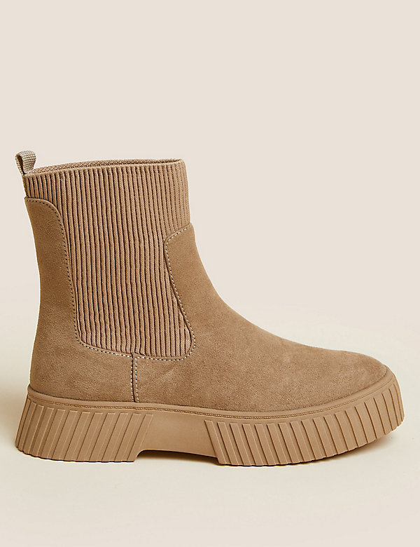 Wide Fit Chelsea Flatform Ankle Boots