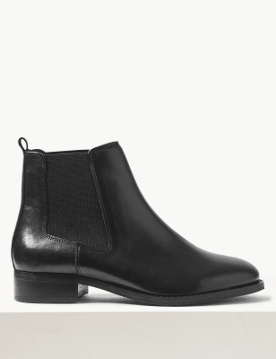 black leather ankle boots m&s