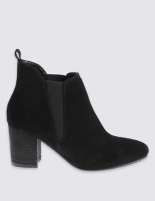 m&s ladies block heel boots