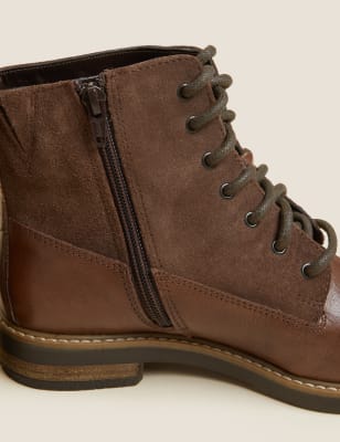 

M&S Collection Botines de piel con cordonesWomens - Chocolate Mix, Chocolate Mix