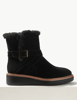 Suede Flatform Strap Ankle Boots | M&S Collection | M&S