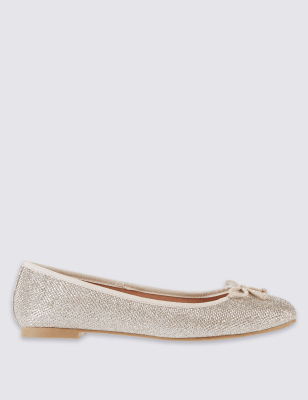 m&s bow ballerina pumps
