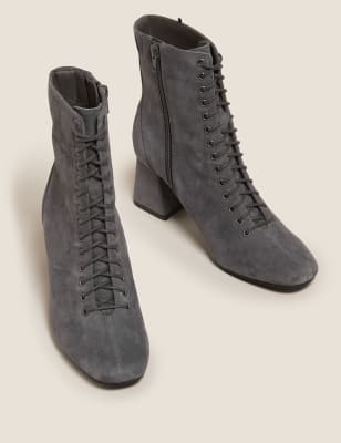 block heel ankle boots lace up