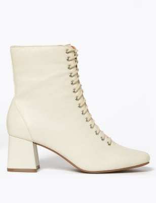 cream lace up boots