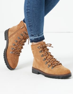 stylish leather hiking boots