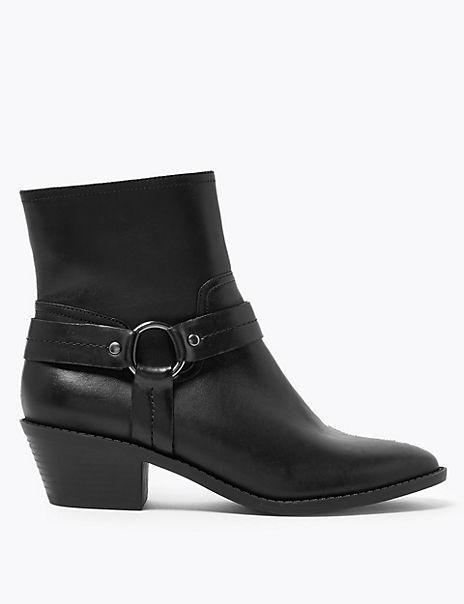 Leather Stirrup Ankle Boots | M&S Collection | M&S