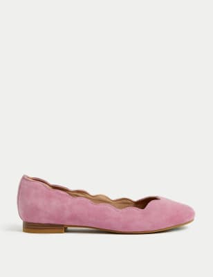 

Womens M&S Collection Wide Fit Suede Flat Ballet Pumps - Pale Pink, Pale Pink