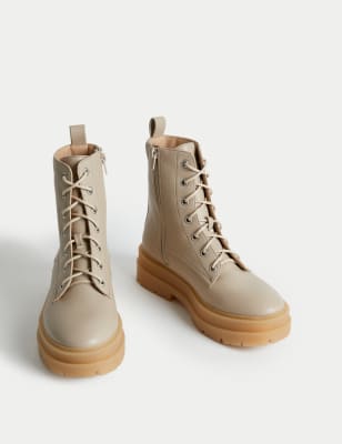 Chunky Lace Up Flatform Ankle Boots