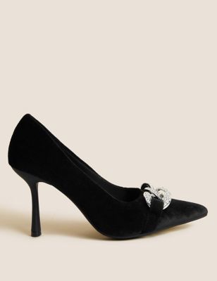 Velvet Stiletto Heel Pointed Court Shoes | M&S BR