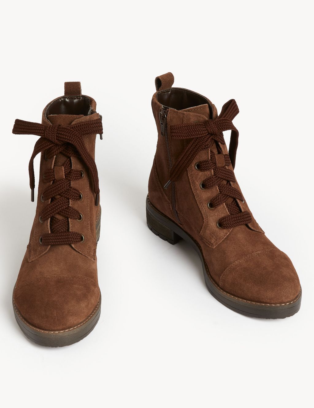Suede Lace Up Ankle Boots image 2