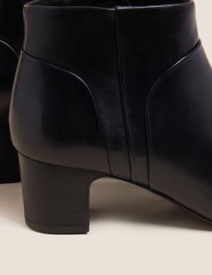 

Womens M&S Collection Lederstiefeletten mit Blockabsatz - Black, Black