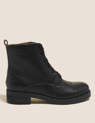 

M&S Collection Botines de piel con cordonesWomens - Black, Black