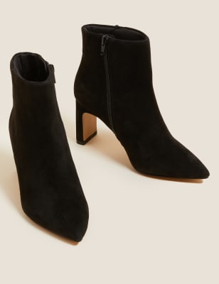 suede ankle heels