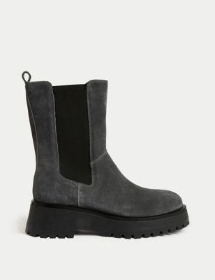Suede Chelsea Flatform Boots